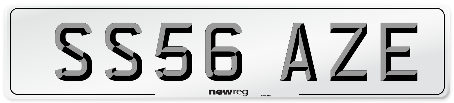SS56 AZE Number Plate from New Reg